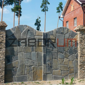 Забор из колотого камня фото